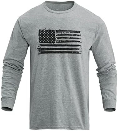 Men's USA Flag Graphic T-Shirt - 100% Cotton, Short Sleeve, Patriotic Tee, White, Large