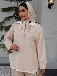 تصویر تونیک زنانه مراکشی طرحدار سایز فری 