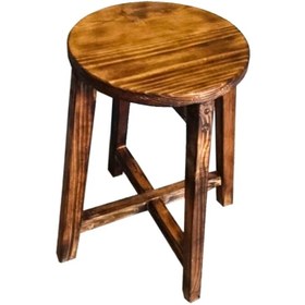 تصویر چهارپایه چوبی صفحه گرد - خود رنگ 