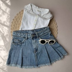 تصویر دامن جين پيلي دار primark 