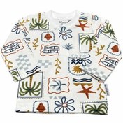 تصویر بلوز آستین بلند نوزادی به آوران طرح هاوایی 