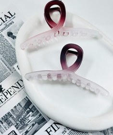 تصویر کلیپس گره ای دورنگ - بادمجونی 