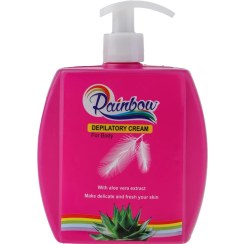 تصویر کرم موبر بدن صورتی حاوی آلوئ ورا رینبو 300 گرم Pink body hair removal cream containing Rainbow Aloe Vera 300 grams