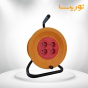 تصویر قرقره کابل سیار 4 پریز ارت دار وحدت الکتریک سایز کوچک 