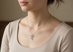 تصویر گردنبند طرح پاپیون 