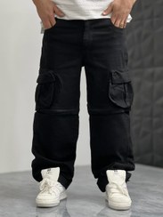 تصویر کارگو کتان شلوارک شو Master مشکی C 