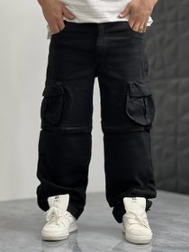 تصویر کارگو کتان شلوارک شو Master مشکی C 