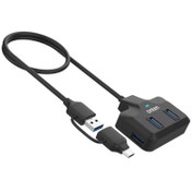 تصویر هاب 4 پورت Type-C و USB 3.0 اونتن مدل OTN-UCA2310 با 4 پورت USB-A دارای پورت Type-C تامین برق 