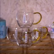 تصویر ماگ پیرکس دسته رنگی برند دلی deli وارداتی 