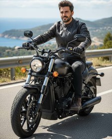 تصویر کاپشن مردانه کوین ۱۰۰% چرم سایز ۳XL مشکی 