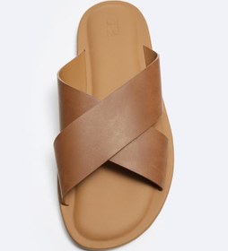 Zara leather discount criss cross slides