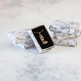 تصویر جعبه جواهرات 24 عددی بسته بندی مدل نیم ست کوچک سنگی سفید 