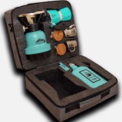 تصویر کیف پک قهوه ساز مسافرتی مدل t12dt فیروزه ای مناسب کمپ و هدیه کادو 