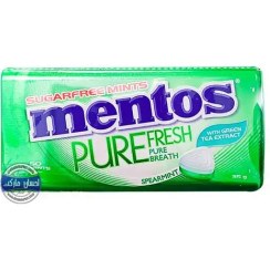 تصویر قرص خوشبو کننده دهان بدون قند منتوس mentos مدل PURE FRESH با طعم نعناع تازه ( 50 عددی ) 