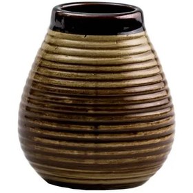 تصویر کوزه ماته سرامیکی قهوه ای روشن | Light brown ceramic matè Bowl 