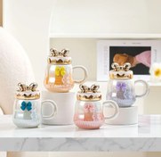 تصویر ماگ سر دار پاپیونی - بنفش mug