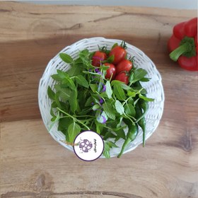 تصویر سبد سبزی حصیربافی ارغوان سازان مدل ترمه مجموعه 3 عددی 