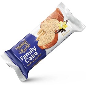 تصویر کیک وانیلی خانواده نادری وزن ۱۲۰ گرم 
