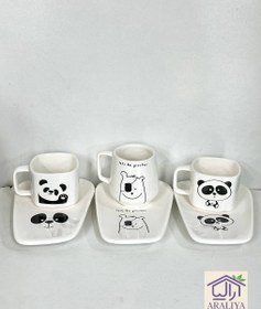 تصویر ماگ و زیرماگی طرح دار 