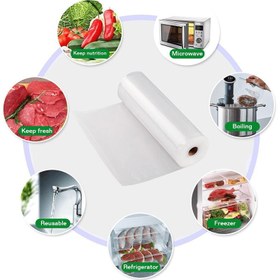 تصویر رول پلاستیک دستگاه وکیوم خانگی 5 متری عرض 20 سانت 