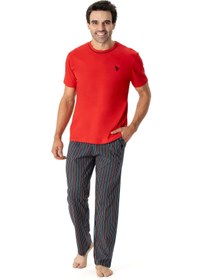 تصویر ست پیژامه 100 آستین کوتاه راسته مردانه | یو اس پولو U.S. Polo Assn. USP18800 