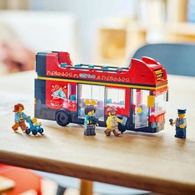 تصویر لگو سری سیتی مدل اتوبوس تور دو طبقه قرمز 60407 - LEGO City Red Double-Decker Tour Bus 60407 384 قطعه