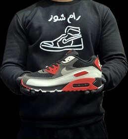 تصویر کتونی نایک ایر مکس مدل Nike air max 90 (black-red) 