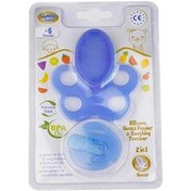 تصویر دندان گیر غذا و آبمیوه خوری کودک سیلیکونی آبی وی کر Wee Care مدل T403 