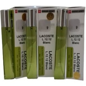 تصویر عطر جیبی مردانه سوئیس آرمی مدل Lacoste L.12.12 Blanc حجم 35 میلی لیتر 