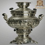 تصویر سماور برنجی قلم کاری آنتیک ظرفیت ۶ لیتر 