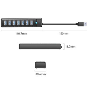 تصویر هاب ۷ پورت USB3.0 اوریکو ORICO PW7U-U3 ORICO PW7U-U3