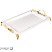 تصویر سینی مستطیل متوسط دسته طلایی Wave ساده پایه دار ریور RIVER کد BG1237 