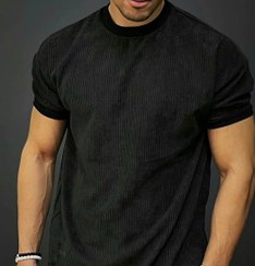 تصویر تیشرت مخمل کبریتی مشکی شیک و خاص Stylish and special black match velvet T-shirt