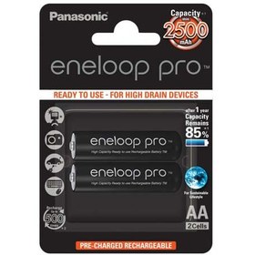 تصویر باتری قلمی قابل شارژ پاناسونیک مدل Eneloop Pro - بسته 2 عددی ا Panasonic Eneloop Pro AA Rechargeable Battery - Pack Of 2 Panasonic Eneloop Pro AA Rechargeable Battery - Pack Of 2