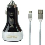 تصویر شارژر فندکی الدینیو مدل C2 به همراه کابل تبدیل LDNIO C2 Car Charger with