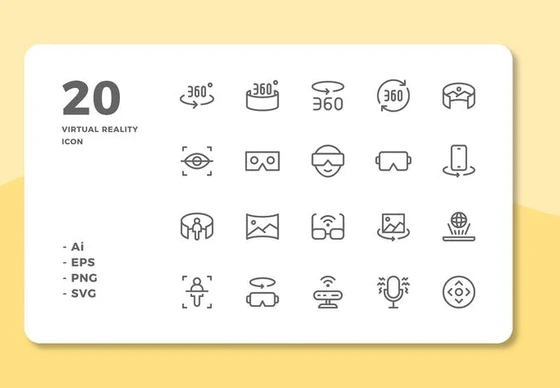 خرید و قیمت طرح لایه باز ست آیکون واقعیت مجازی 20 Virtual Reality Icons ...