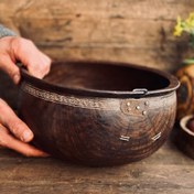 تصویر کاسه چوبی مدل پیندار کد 0428 