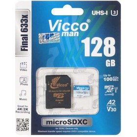 تصویر Vicco man Final 633X microSDXC.adapter UHS-I U3 Class 10-100MB.s - 128GB - GRM 