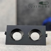 تصویر قاب هالوژن پلاستکی 2خونه مشکی 