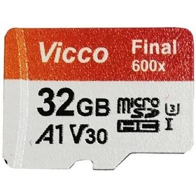 تصویر رم میکرو 32 گیگ ویکومن Vicco Man Final 600x A1 V30 U3 C10 90MBs 