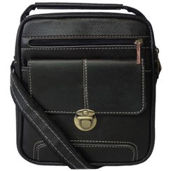 تصویر کیف دوشی مردانه چرم صنعتی درجه یک ممتاز ابعاد 22 در 19 سانتی دارای 4 فضای مجزا 