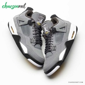 تصویر کفش اسپرت زنانه و مردانه مدل ایر جردن 4 (Nike Air Jordan4) سفید white gray air jordan 4