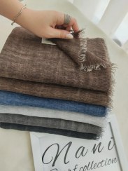 تصویر شال نخ سنگشور میله ای - ذغالی 