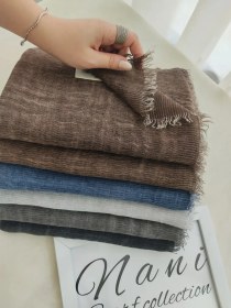 تصویر شال نخ سنگشور میله ای - ذغالی 