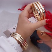 تصویر النگو زنانه طرح اپل فیوژن آینه ای طلا روس 