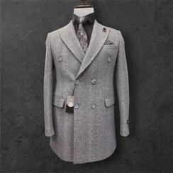 تصویر پالتو مردانه دبل برست پشمی کشمیر دامات ترک - 52 