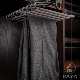 تصویر رک جای شلوار سقفی یک طرفه فرنچ استایل فانتونی مدل J943 طوسی French style trouser rack