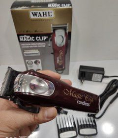 تصویر ماشین اصلاح وال مجیک کلیپ کوردلس زرشکی غیر اصل Wahl Magic Clip Cordless crimson not original