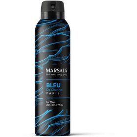 تصویر اسپری بدن مردانه مارسالا مدل BLUE CHANEL حجم 200 میلی لیتر 