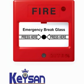 تصویر شستی اعلام حریق متعارف زیتکس مدل ZI-CP 85 Zitex ZI-CP 85 fire alarm push button